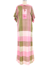 Thai Silk Plaid Caftan Dress arcadeshops.com