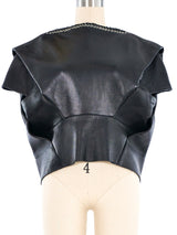 Balenciaga Grommet Trim Leather Top Top arcadeshops.com