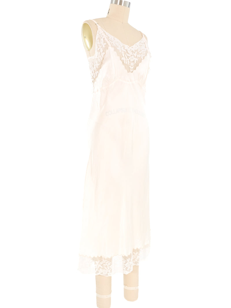 Lace Trimmed Pastel Slip Dress Dress arcadeshops.com