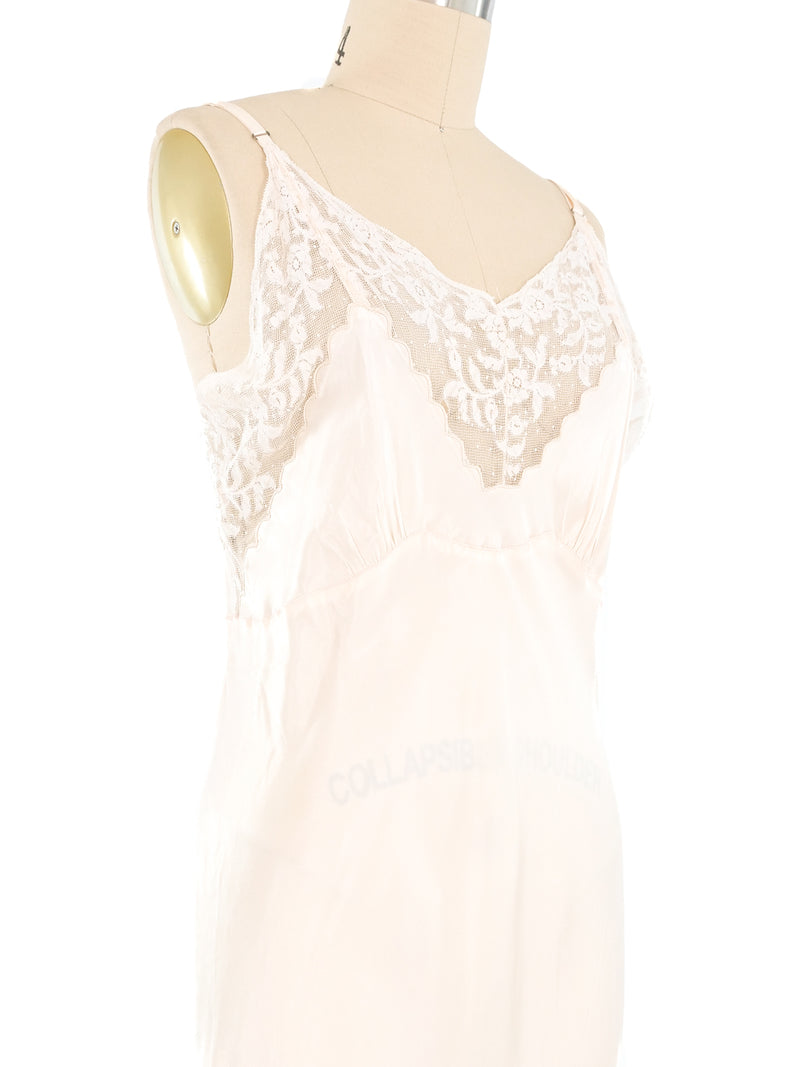 Lace Trimmed Pastel Slip Dress Dress arcadeshops.com