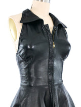 Gianni Versace Halter Leather Mini Dress Dress arcadeshops.com