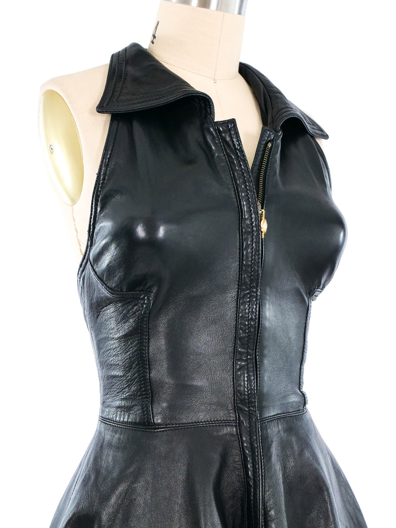 knee length dresses for ladies Black Leather Halter Dress Large / Adults / Female knee length dresses for ladies Black Leather Halter Dress Large / Adults / Female