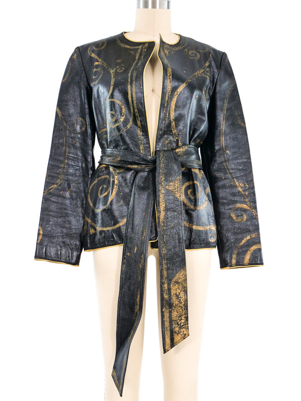 Giorgio di Sant'Angelo Painted Leather Jacket Jacket arcadeshops.com