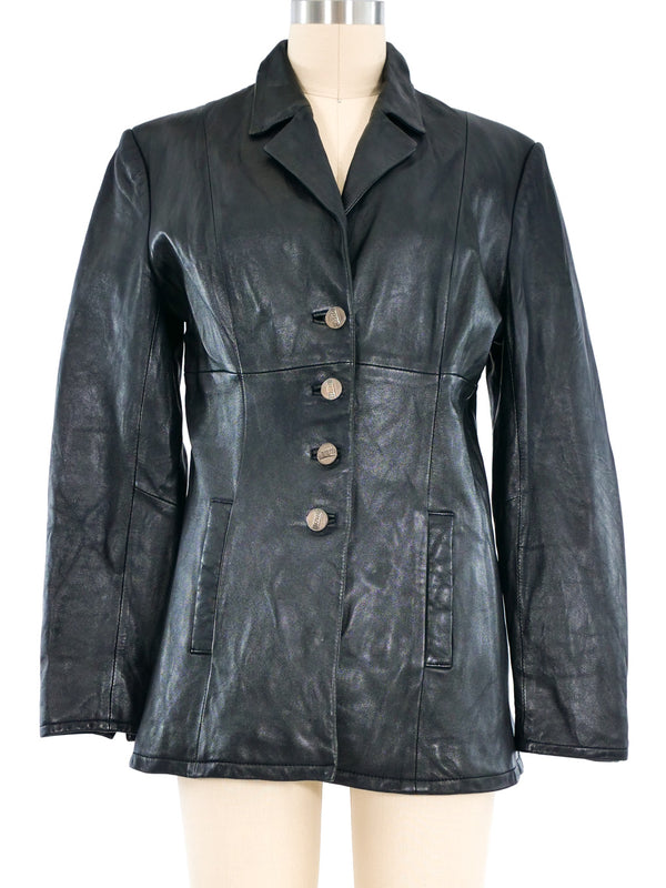 Gianni Versace Leather Jacket Jacket arcadeshops.com