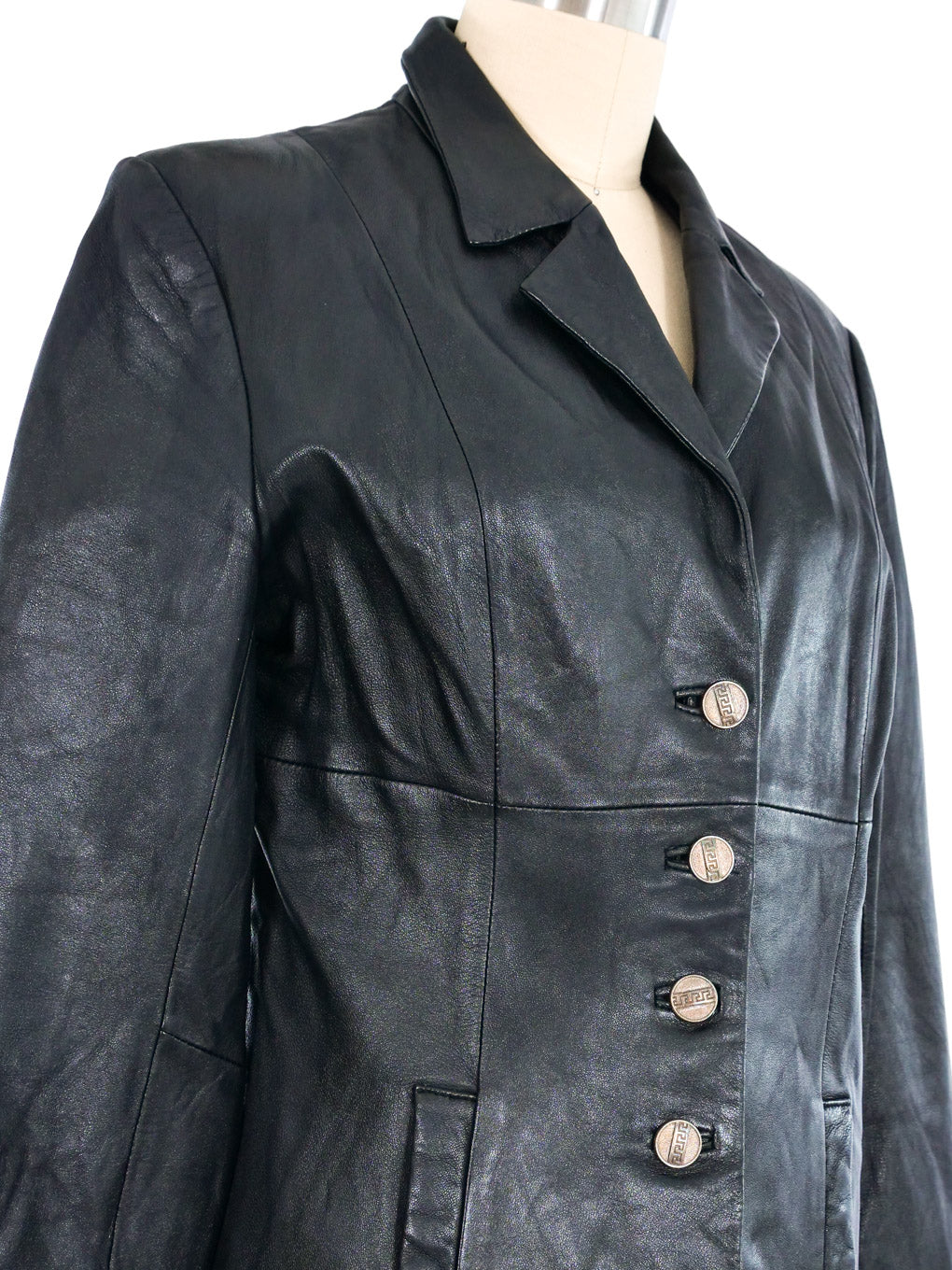 Vintage Gianni Versace Leather Jacket Mens Size... - Depop