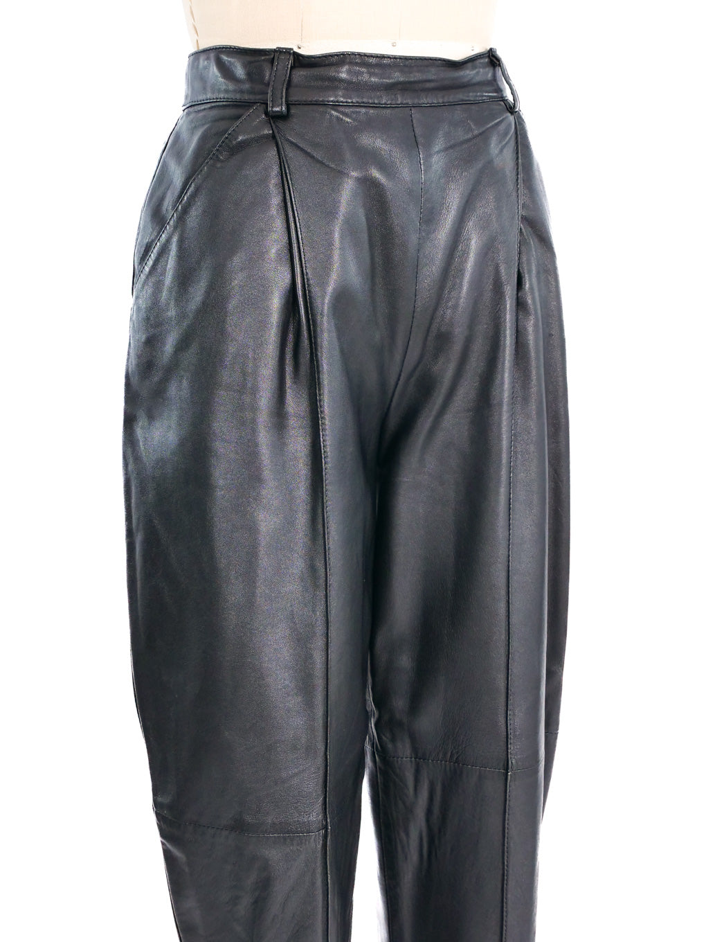 Versus By Gianni Versace Leather Trousers