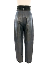 1980s Versace Leather Balloon Leg Trousers Bottom arcadeshops.com
