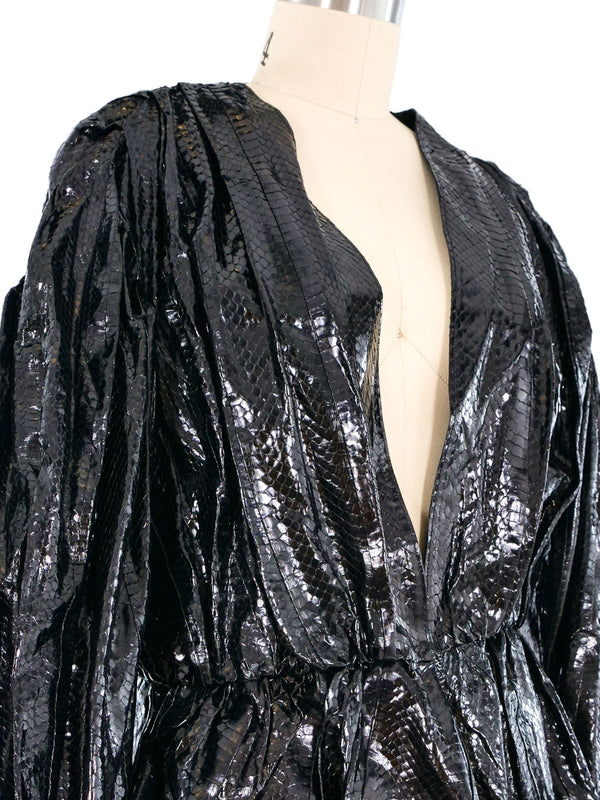 1980s Black Snakeskin Wrap Jacket Jacket arcadeshops.com