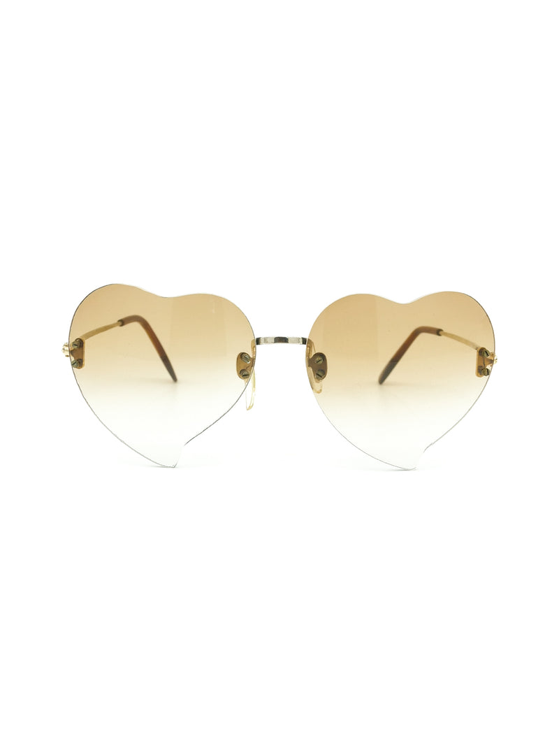 1970s Heart Shaped Wire Frame Sunglasses Accessory arcadeshops.com