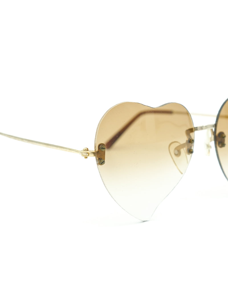 1970s Heart Shaped Wire Frame Sunglasses Accessory arcadeshops.com