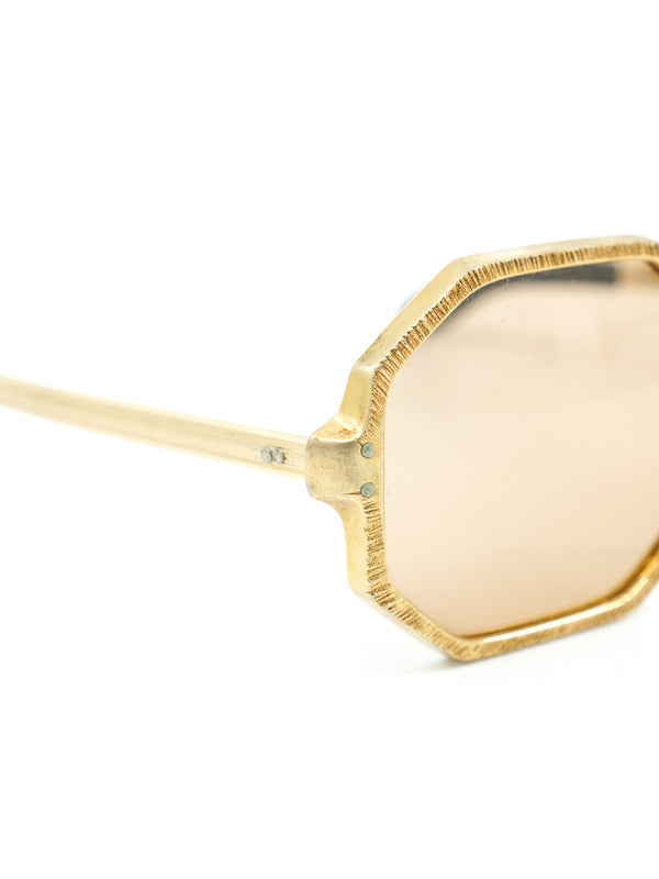 1960s Gold Octagonal Frame Sunglasses Accessory arcadeshops.com