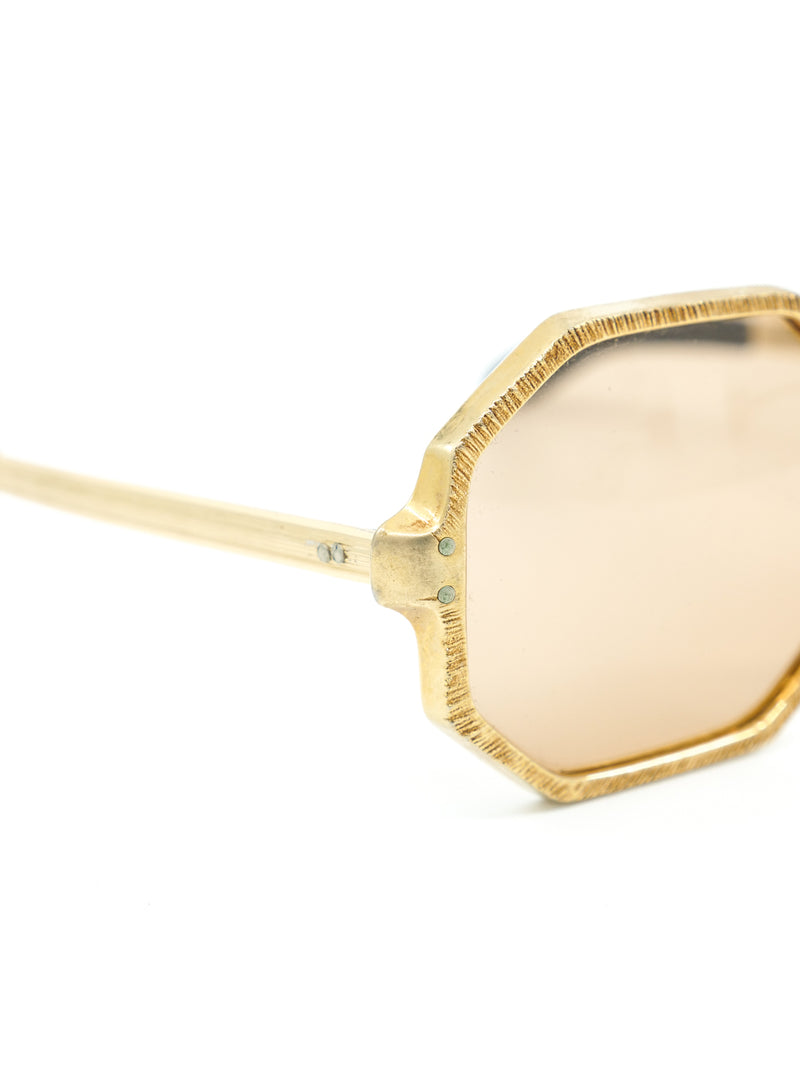1960s Gold Octagonal Frame Sunglasses Sunglasses arcadeshops.com