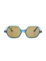 Blue Hexagonal Sunglasses Accessory arcadeshops.com