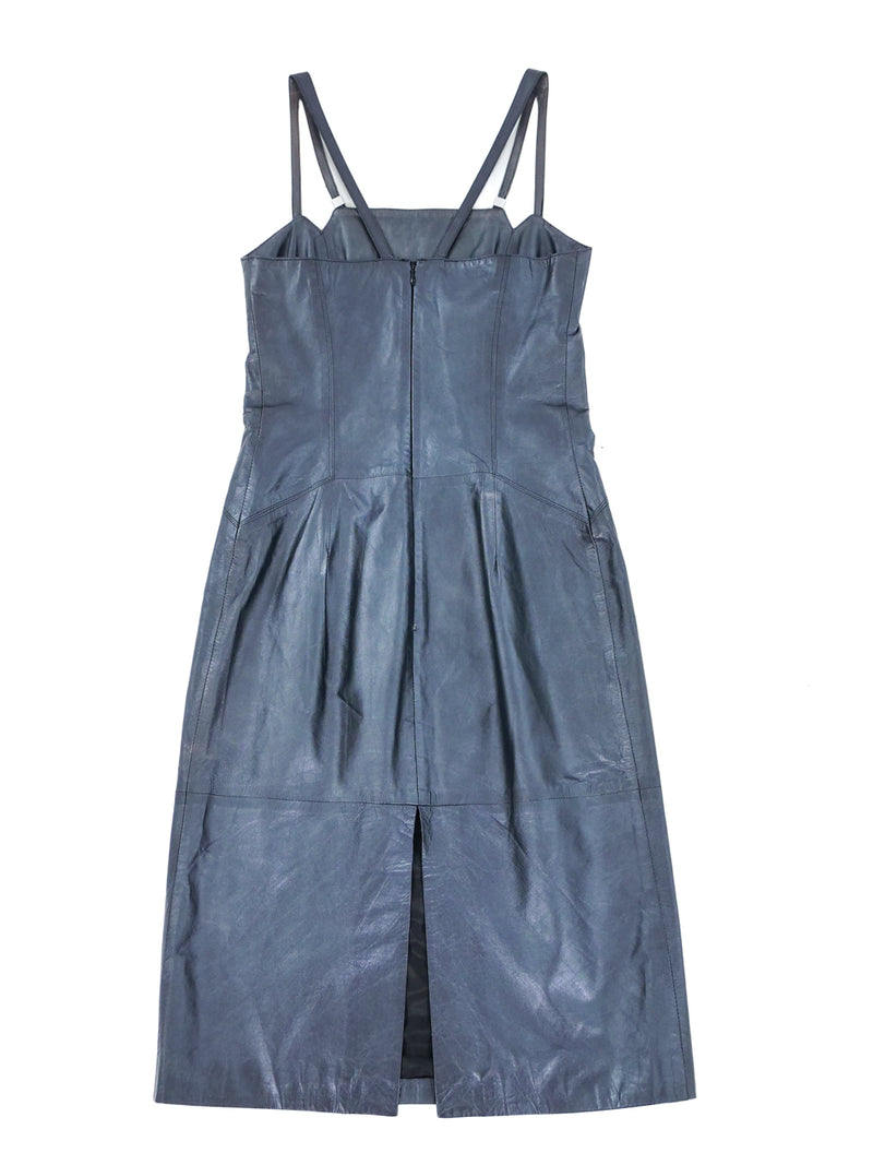 Versace Gunmetal Leather Dress Dress arcadeshops.com