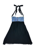 Dolce And Gabbana Denim Bustier Chiffon Dress Dress arcadeshops.com