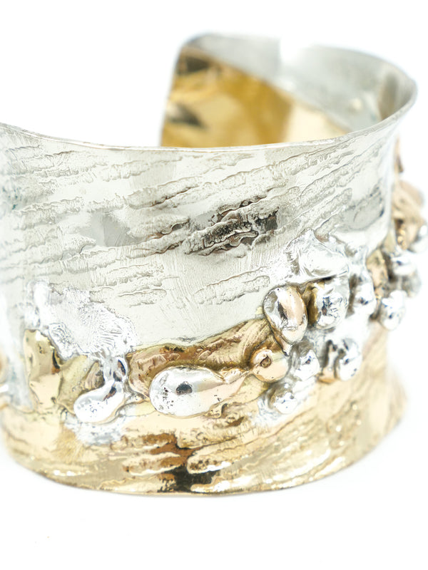 Brutalist Mixed Metal Cuff Jewelry arcadeshops.com