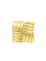 Goldtone Basketweave Earrings Jewelry arcadeshops.com