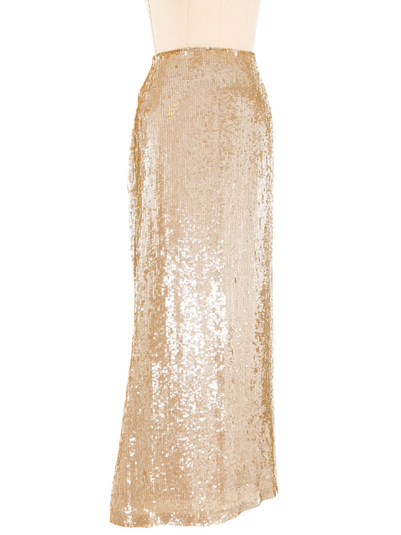 Badgley Mischka Sequin Maxi Skirt Dress arcadeshops.com
