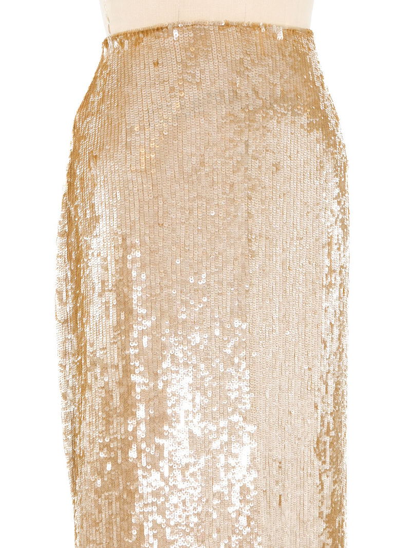 Badgley Mischka Sequin Maxi Skirt Dress arcadeshops.com