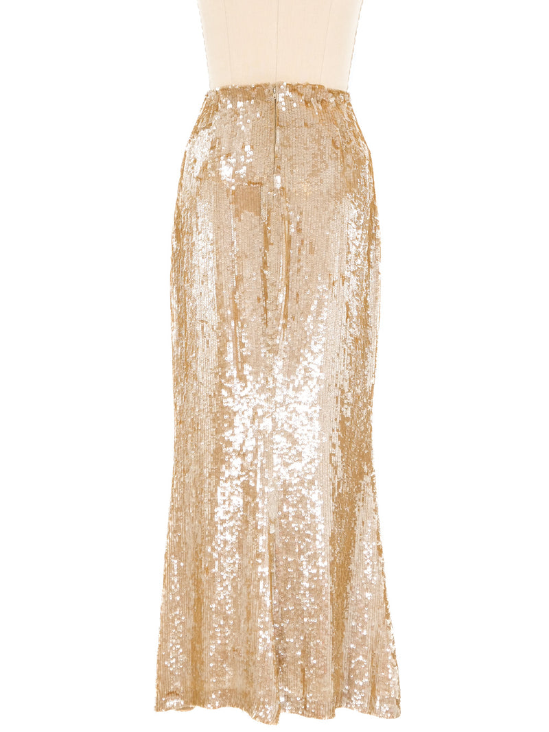 Badgley Mischka Sequin Maxi Skirt Dress arcadeshops.com
