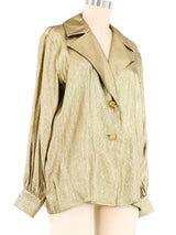 Yves Saint Laurent Gold Lame Blouse Top arcadeshops.com