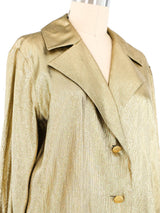 Yves Saint Laurent Gold Lame Blouse Top arcadeshops.com