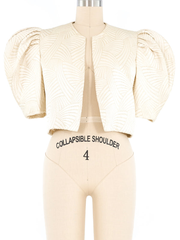 Carolina Herrera Cropped Metallic Jacket Jacket arcadeshops.com