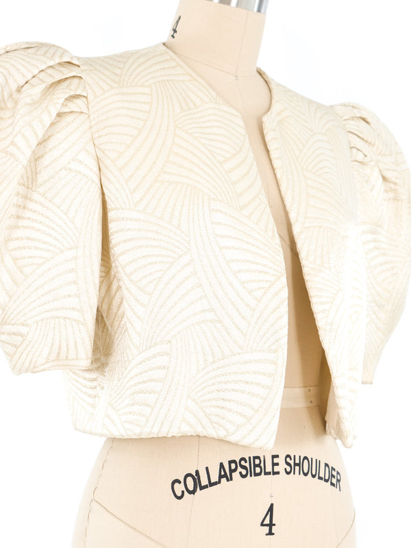 Carolina Herrera Cropped Metallic Jacket Jacket arcadeshops.com