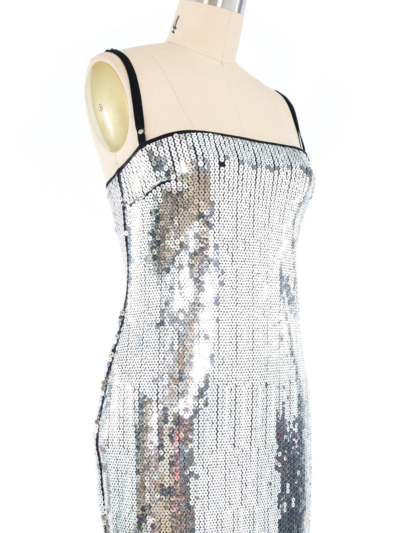Dolce and Gabbana Silver Sequin Dress Dress arcadeshops.com