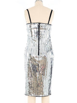 Dolce and Gabbana Silver Sequin Dress Dress arcadeshops.com