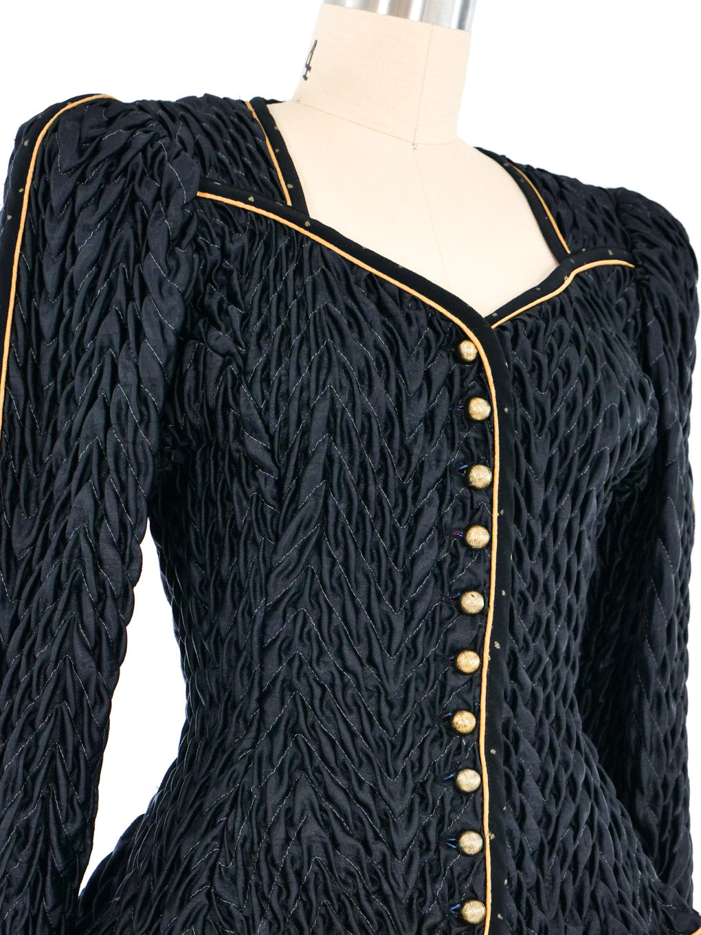 Jeanne Marc Quilted Black Jacket 