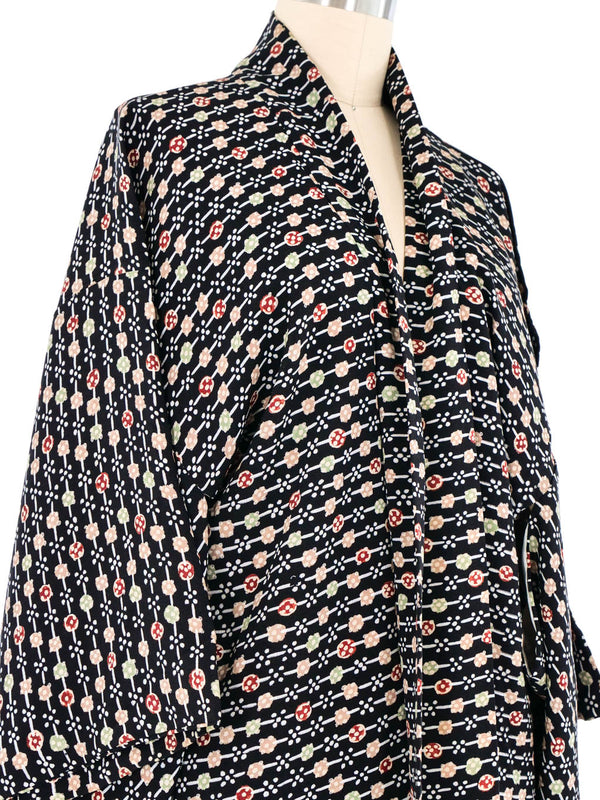 Black Printed Haori Kimono Jacket arcadeshops.com