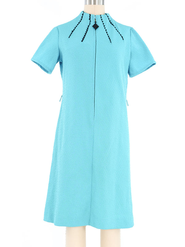 Aqua Space Age Mock Neck Dress Dress arcadeshops.com