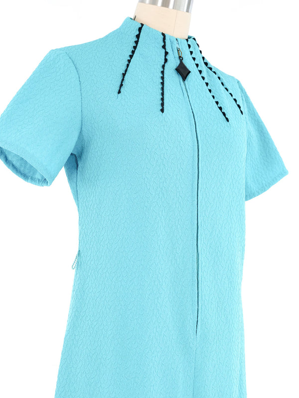 Aqua Space Age Mock Neck Dress Dress arcadeshops.com
