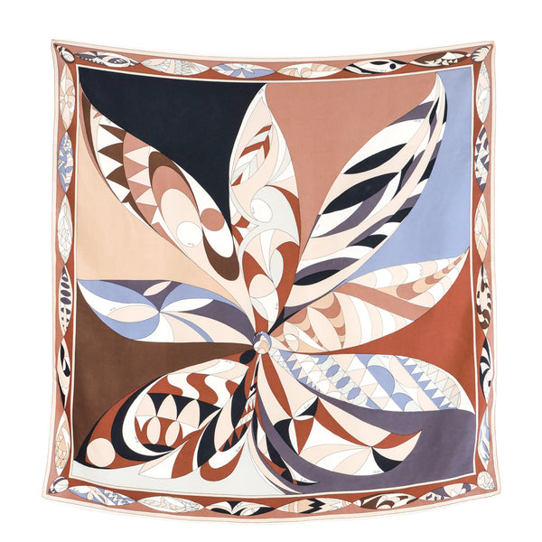 Emilio Pucci Blue, Pattern Print Floral Scarf