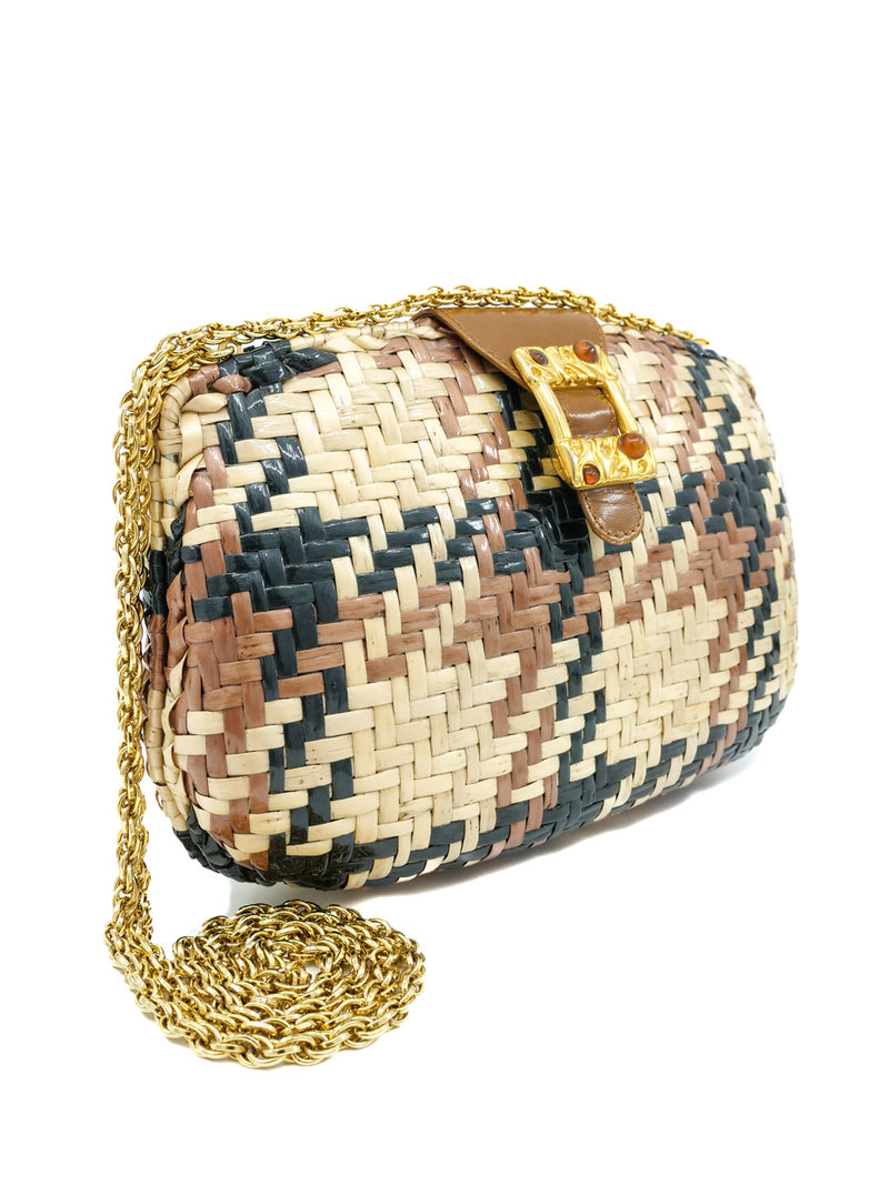 Woven Wicker Convertible Clutch Bags arcadeshops.com
