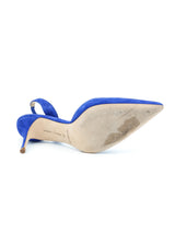 Manolo Blahnik Cobalt Suede Sling Back Heels, 38 Accessory arcadeshops.com