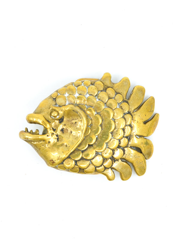 Carl Tasha Brass Fish Belt Buckle Jewelry arcadeshops.com