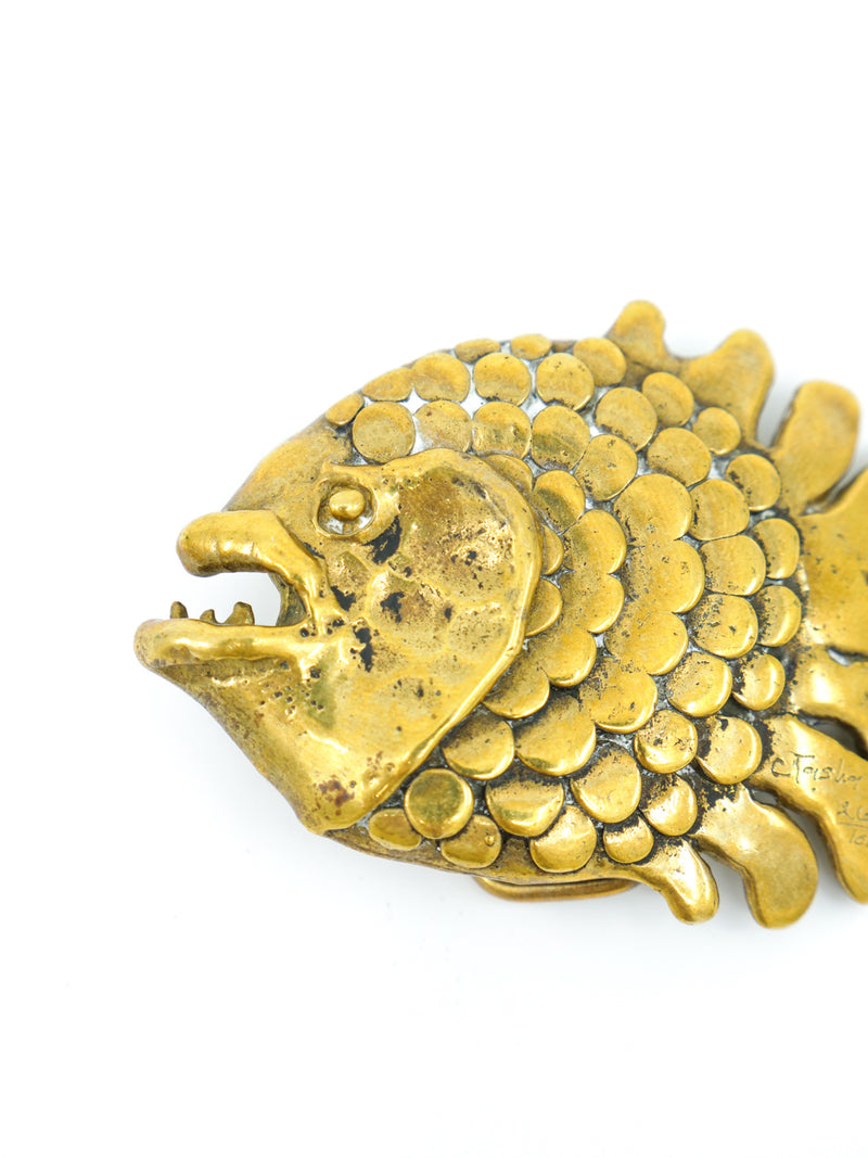 Carl Tasha Brass Fish Belt Buckle Jewelry arcadeshops.com