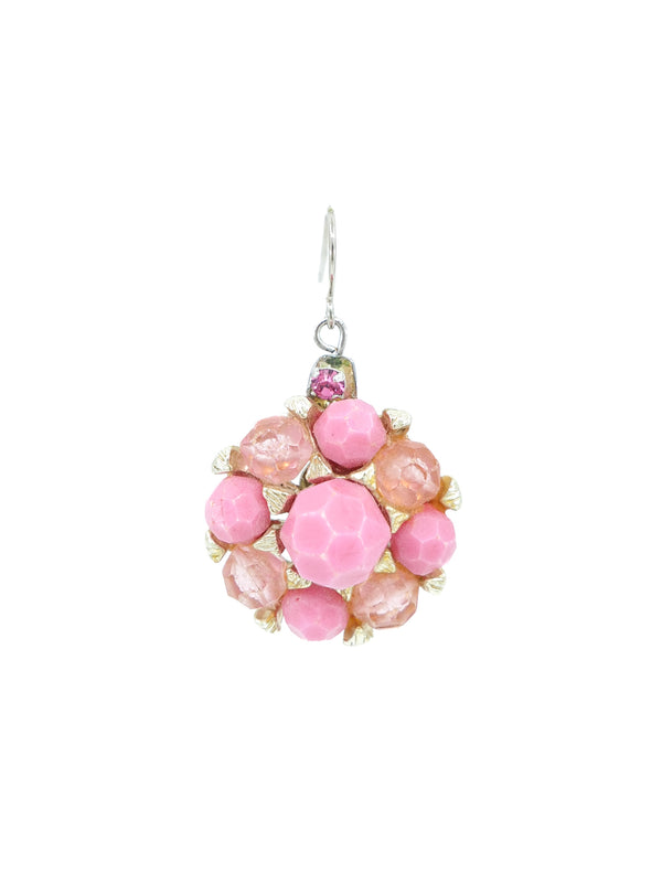 Art To Wear Pink Beaded Flower Earrings Jewelry arcadeshops.com