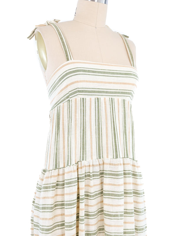 Striped Cotton Gauze Tiered Maxi Dress Dress arcadeshops.com