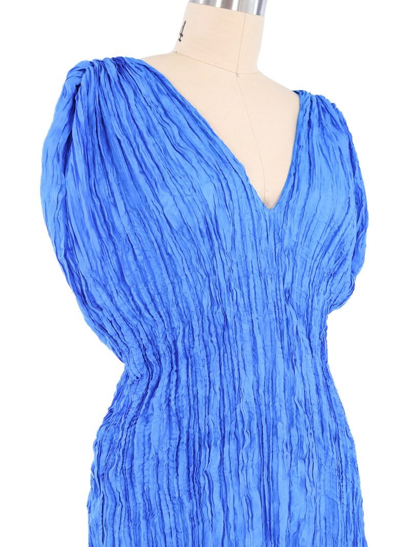 1980s Caryatid Pleated Silk Tunic Top arcadeshops.com