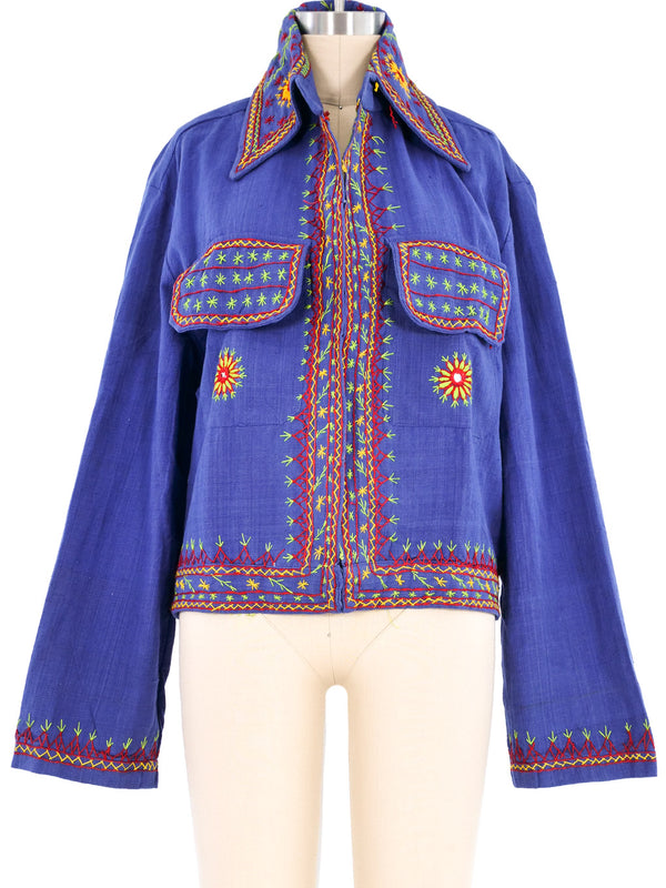 Embroidered Pakistan Indigo Shirt Jacket Top arcadeshops.com