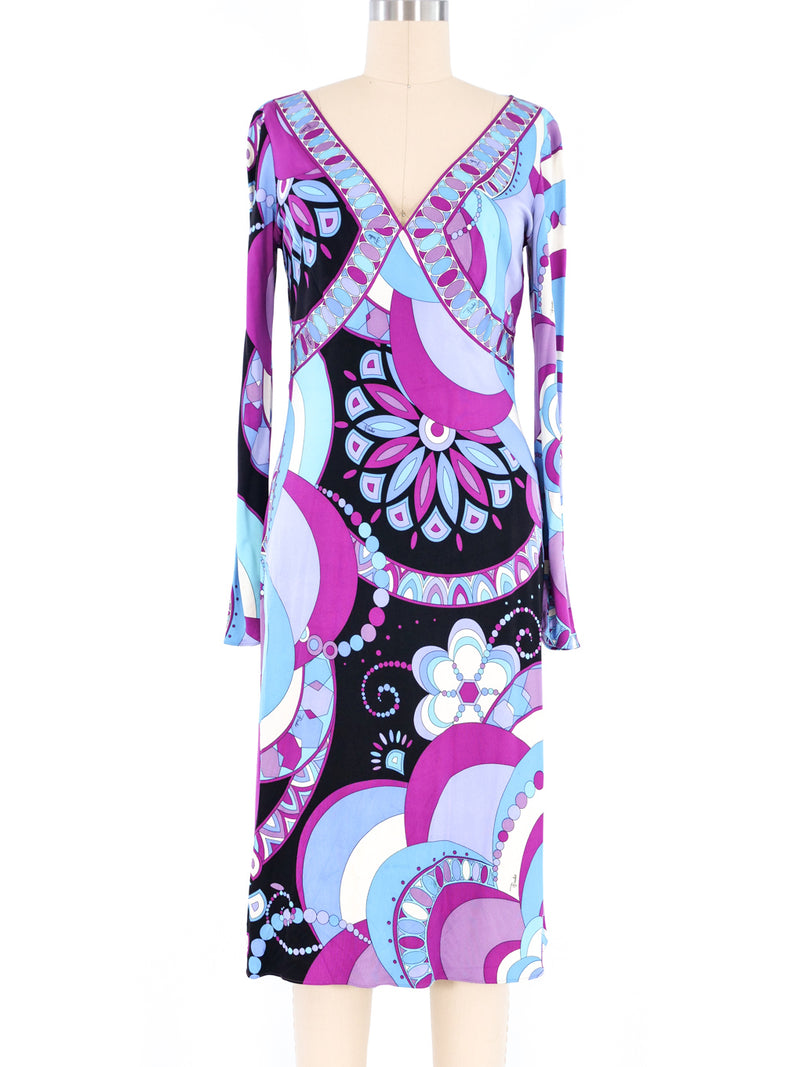 Emilio Pucci Purple Printed Dress Dress arcadeshops.com