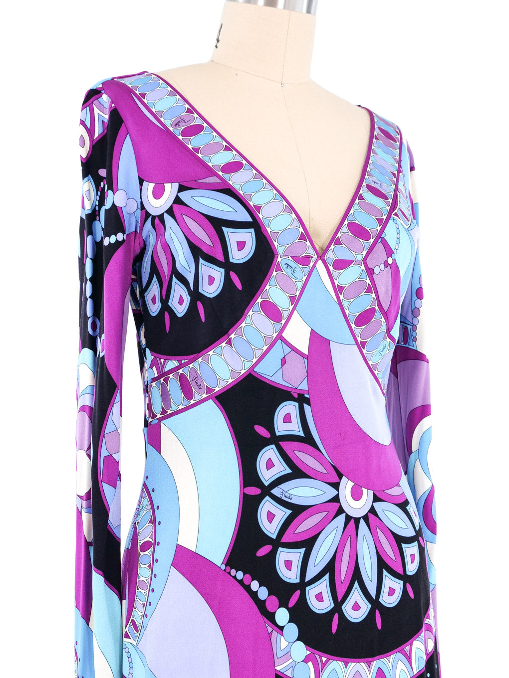 Empress Vintage Emilio Pucci Pink & Purple Floral Print Dress