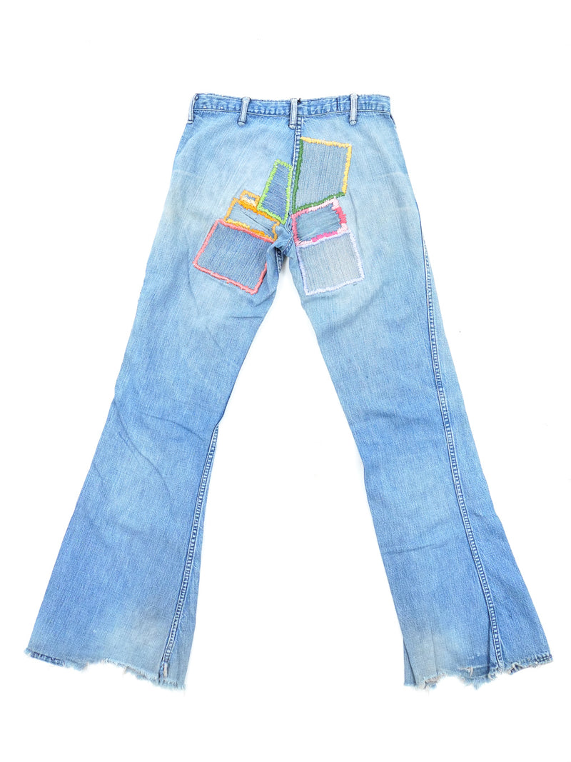1970s Landlubber Embroidered Patched Jeans Bottom arcadeshops.com