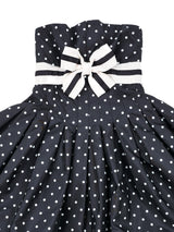 Victor Costa Black and White Dot Print Bustier Dress Dress arcadeshops.com