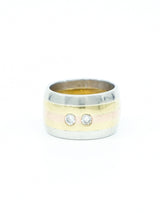 18k Tri-Color Gold Cigar Band Ring Fine Jewelry arcadeshops.com