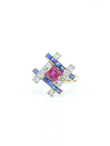 Ruby Sapphire and Diamond Basketweave Ring Fine Jewelry arcadeshops.com