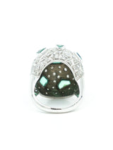 18k Diamond and Emerald Bombe Ring Fine Jewelry arcadeshops.com